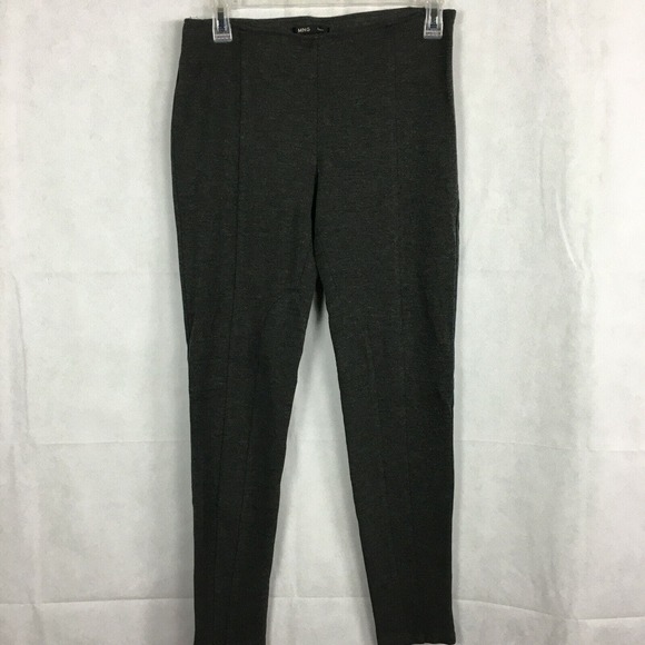 MNG Mango Ming Pants Womens Sz S Charcoal Gray Cotton Stretch Knit Skinny Slim - Picture 1 of 9